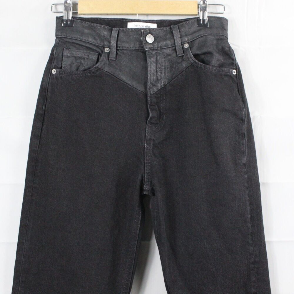Montana High Rise Wide Leg Jeans Reformation Black Jeans - Picture 3 of 14